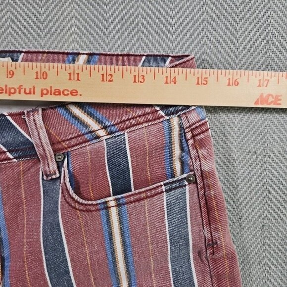 Indigo Rein Junior's Jeans Size 11 Ankle Mid Rise Red Blue Stripe RN 128963 NWT - Picture 16 of 16